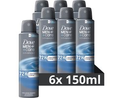 Dove Men+Care Clean Comfort Anti transpirant Deodorant Spray - 6 x 150 ml - Voordeelverpakking