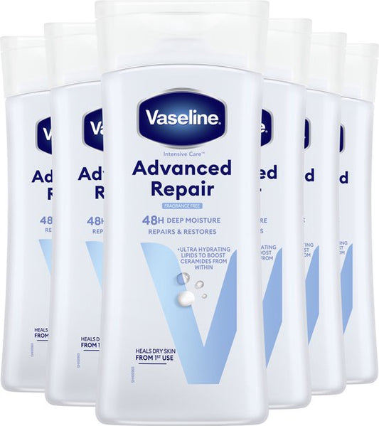Vaseline Intensive Care Bodylotion - Advanced Repair - met Ultra-Hydrating Lipids, helpt de huid van binnenuit te herstellen - 6 x 200 ml