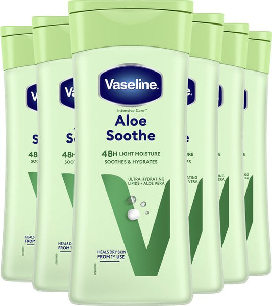 Vaseline Intensive Care Bodylotion - Aloe Soothe - met Ultra-Hydrating Lipids en aloë vera - 6 x 200 ml