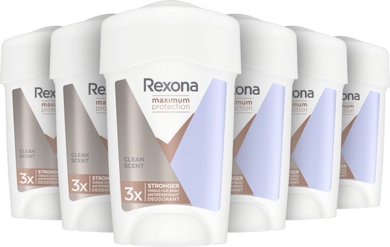 Rexona Women Maximum Protection Anti-Transpirant Deodorant Stick - Clean Scent - 6 x 45 ml - Voordeelverpakking