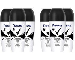 6x Rexona Deo Roll-on – Invisible Black & White 50 ml