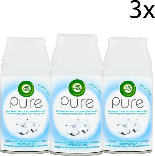 Air Wick - Luchtverfrisser - Navulling - Zachtheid van Katoen - 250ml x 3