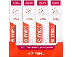 Elmex Anti Cariës Professional Tandpasta - 4 x 75ml - Bescherming Tegen Gaatjes - Voordeelverpakking