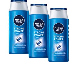 NIVEA MEN Strong Power Shampoo - 3 x 250 ml - Voordeelverpakking