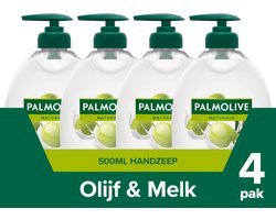 Palmolive Naturals Olijf & Melk Handzeep - 4 x 500ml - Milde Handzeep - Voordeelverpakking