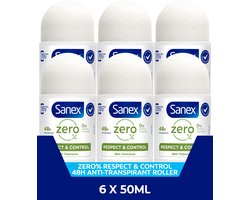 Sanex Zero% Respect & Control Deodorant Roller 6 x 50ml - Voordeelverpakking