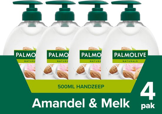 Palmolive Naturals Amandel Handzeep - 4 x 500ml - Milde Handzeep - Voordeelverpakking