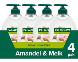 Palmolive Naturals Amandel Handzeep - 4 x 500ml - Milde Handzeep - Voordeelverpakking