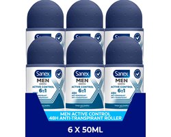 Sanex Men Active Control Deodorant Anti-Transpirant Roller 6 x 50ml - Voordeelverpakking