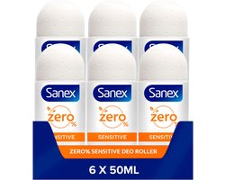 Sanex Zero% Sensitive Deodorant Roller 6 x 50ml - Voordeelverpakking