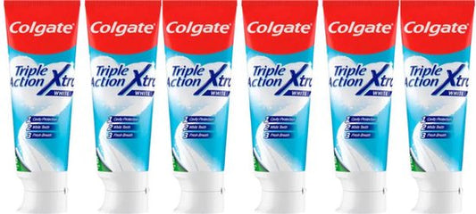 Colgate Triple Action Whitening tandpasta - 6x75ml - Voor Witte Tanden - Voordeelverpakking