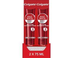 Colgate Max White Ultra Deep Clean Whitening Tandpasta - 2 x 75 ml - Voor Witte Tanden - Voordeelverpakking