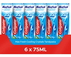 Colgate Max Fresh Cooling Crystals Tandpasta - 6 x 75ml - Voor Een Frisse Adem - Voordeelverpakking