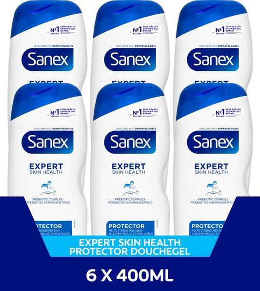 Sanex Expert Skin Health Protector Douchegel - 6 x 400ml - Voor Alle Huidtypes - Voordeelverpakking