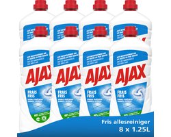 Ajax Fris Allesreiniger - 8 x 1.25L - Multi-Oppervlakken Reiniger - Voordeelverpakking