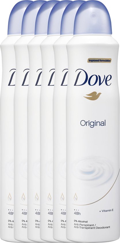 Dove Original Women - 6 x 250  ml - Deodorant Spray - Voordeelverpakking
