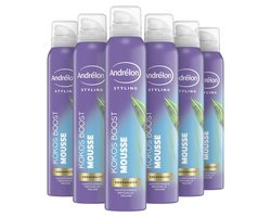 Andrélon Kokos Boost Styling Haarmousse - 6 x 200 ml - Voordeelverpakking