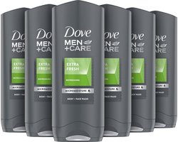 Dove Men Extra Fresh Douchegel - 6 x 250 ml - Voordeelverpakking