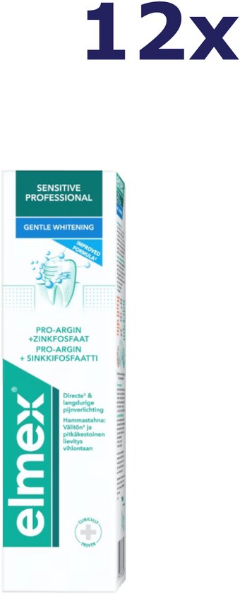 Elmex Tandpasta Sensitive Professional Gentle Whitening - 12 x 75 ml - Voordeelverpakking