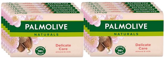 Palmolive – Naturals – Delicate Care – Almond & Milk – Zeepbar – 10x 90g - Voordeelverpakking