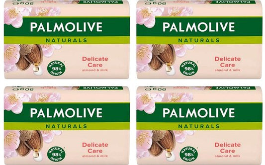 Palmolive – Naturals – Delicate Care – Almond & Milk – Zeepbar – 4x 90g - Voordeelverpakking