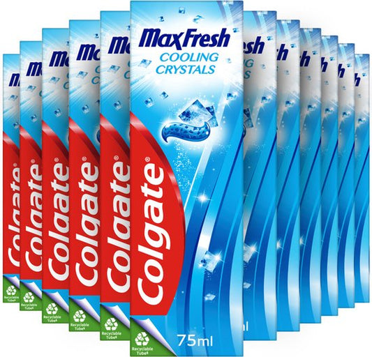 Colgate Tandpasta Max Fresh Cooling Crystals - 12 x 75 ml - Voordeelverpakking