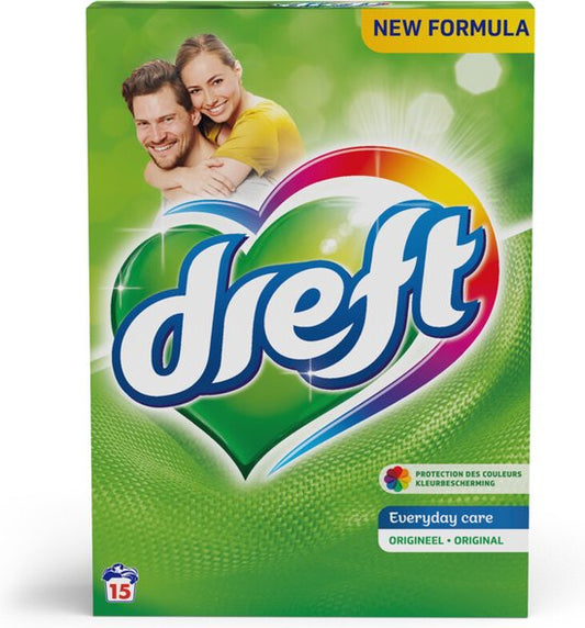 8x Dreft Poeder Wasmiddel Professional 15 Wasbeurten 1,05 kg