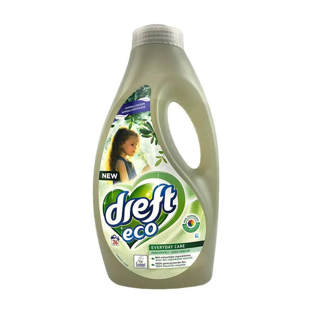 Dreft - Wasmiddel - Vloeibaar - Everyday Care - Eco Parfumvrij - 26Wb/1.43L