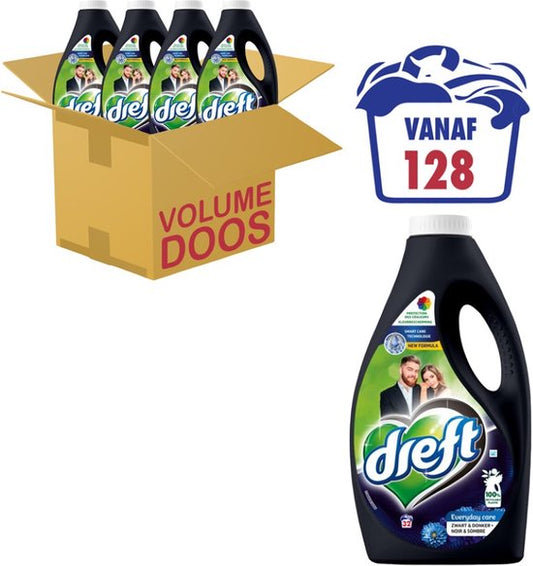 Dreft Vloeibaar Wasmiddel Zwart & Donker - 4 x 1.6 l (128 wasbeurten)