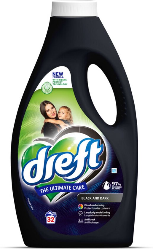 Dreft - Ultimate Care - Vloeibaar Wasmiddel - Donkere Was - 32 Wasbeurten