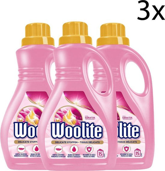 Woolite Wol & Zijde Wasmiddel met Keratine - 0,9 L x3