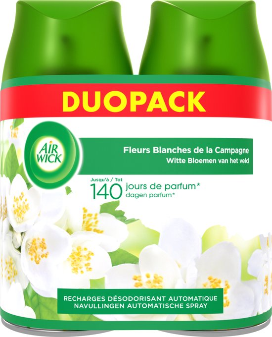 Air Wick Freshmatic Automatische Spray Luchtverfrisser - Pure Fresh - Jasmijn en Witte Bloemen - Navulling Bundel - 2x250ml