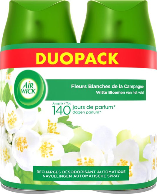 Air Wick Freshmatic Automatische Spray Luchtverfrisser - Pure Fresh - Jasmijn en Witte Bloemen - Navulling Bundel - 2x250ml