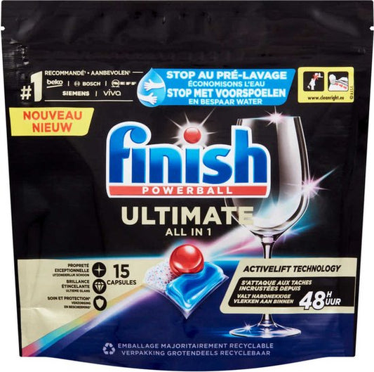Finish Powerball - Ultimate All in 1 - Vaatwastabletten - Activelift - 15 Capsules