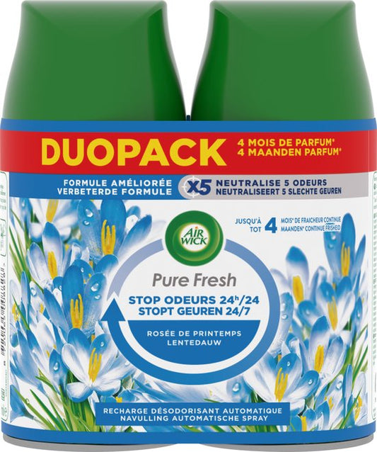 Air Wick Freshmatic Automatische Spray Luchtverfrisser - Pure Fresh - Lentedauw - Navulling Bundel - 2x250 ml