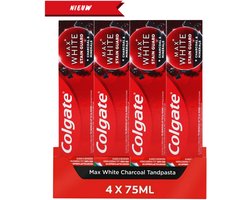 Colgate Max White Charcoal Whitening Stain Guard Tandpasta - 4 x 75 ml - Voordeelverpakking