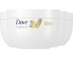 Dove Body Love Pampering Bodycrème - Silky - verwennende vochtinbrengende crème voor een zijdezachte huid - 4 x 300 ml