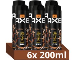 AXE Deodorant Bodyspray - Dark Temptation FIFA Limited Edition XL - met de onweerstaanbare geur van chocolade en tonka - 6 x 200 ml