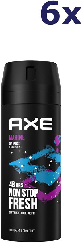 AXE Marine Deodorant Bodyspray - 6 x 150 ml - Voordeelverpakking