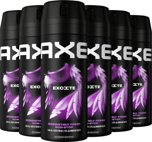 AXE Deodorant Bodyspray - Excite - 6 x 150 ml - Voordeelverpakking