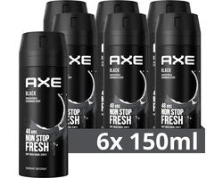 AXE Black Deodorant Bodyspray - 6 x 150 ml - Voordeelverpakking