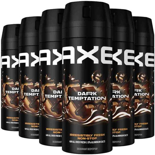AXE Deodorant Bodyspray - Dark Temptation - 6 x 150 ml - Voordeelverpakking