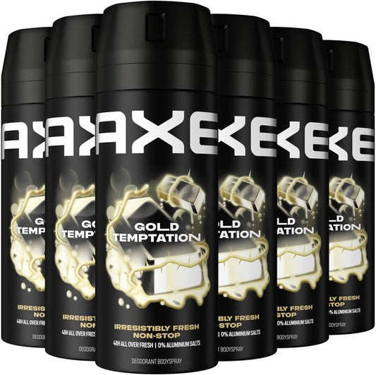 AXE Deodorant Bodyspray - Gold Temptation - 6 x 150 ml - Voordeelverpakking