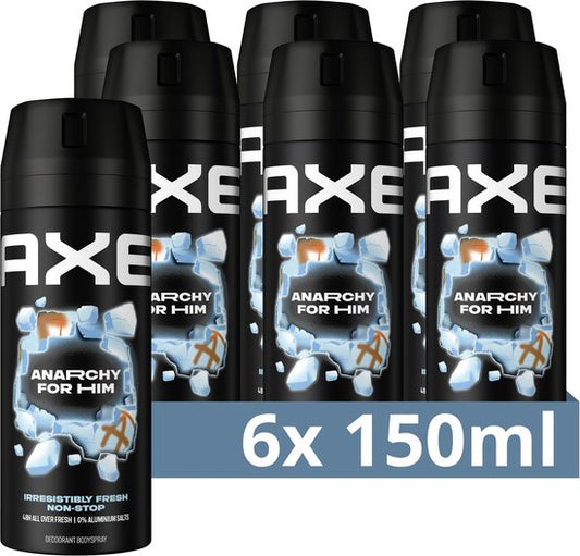 AXE Deodorant Bodyspray - Anarchy for Him - met een onweerstaanbare geur - 6 x 150 ml