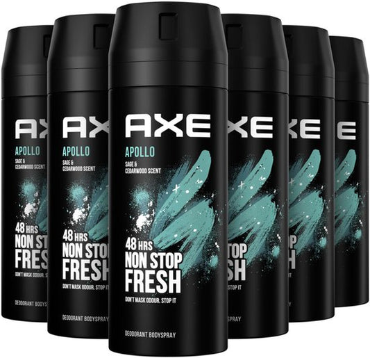 Axe Deodorant Bodyspray Apollo - 6 x 150 ml - Voordeelverpakking