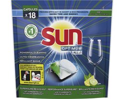 Sun Optimum All-in 1 Vaatwasmiddel Capsules - Citroen - 18 stuks