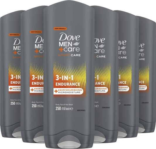 Dove Men+Care Sport Care Endurance 3-in-1 Douchegel - 6 x 250 ml - Voordeelverpakking
