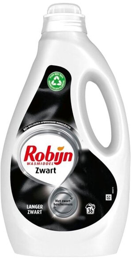 Robijn - Black Velvet Vloeibaar Wasmiddel - 36 Wasbeurten - 1800 ml - Zwarte - Zwart - Wassen - Was