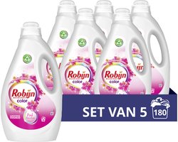 Robijn Color Pink Sensation Vloeibaar Wasmiddel - 5 x 36 wasbeurten - Voordeelverpakking
