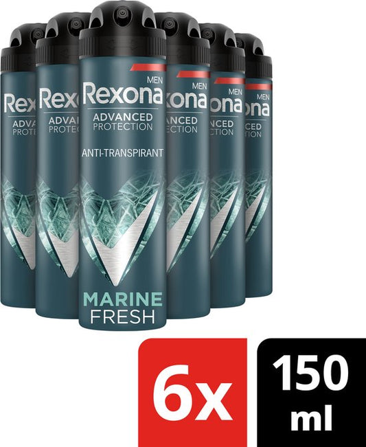 Rexona Men Marine Deodorant - 6 x 150 ml  - Voordeelverpakking